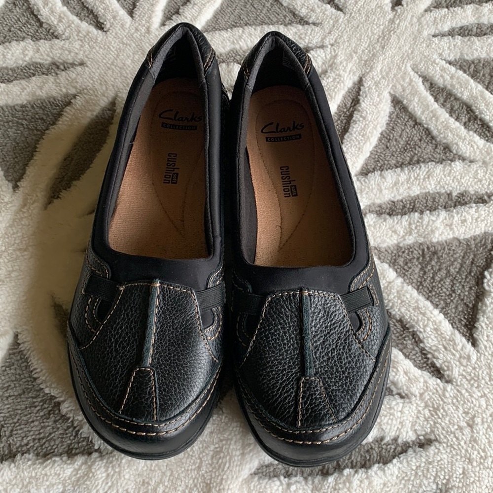 Clarks Black Slip-on Shoes size 9